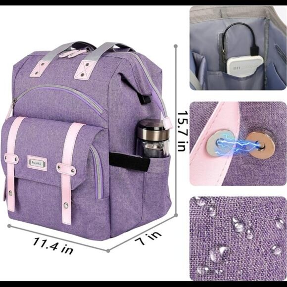 Laptop Backpack for Women, Anti Theft Backpacks with USB Charging Port RFID main image 8